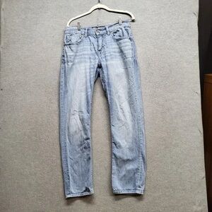 Buckle Light Blue Slim Straight Jeans